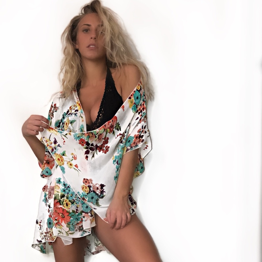 Floral wrap cardigan